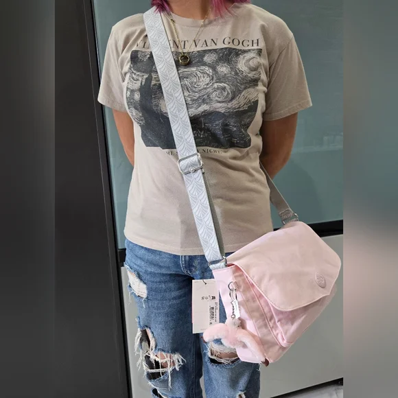 Kipling Bag Crossbody Shoulder Light Pink Monkey Keychain, NEW BAY - Picture 5 of 17